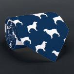 Boykin Spaniel Silhouettes Pattern Blue and White Neck Tie<br><div class="desc">This original Boykin Spaniels pattern neck tie makes a great gift for dog dads! Available in a variety of colors, this cool tie makes a statement for anyone who loves a Boykin. An awesome gift for the guy who wears a tie for business, or for special events like holiday programs,...</div>