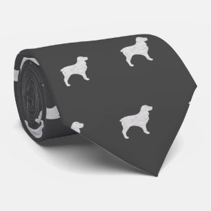 Boykin Spaniel Silhouettes Pattern Grey Neck Tie