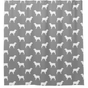Boykin Spaniel Silhouettes Pattern Grey Shower Curtain