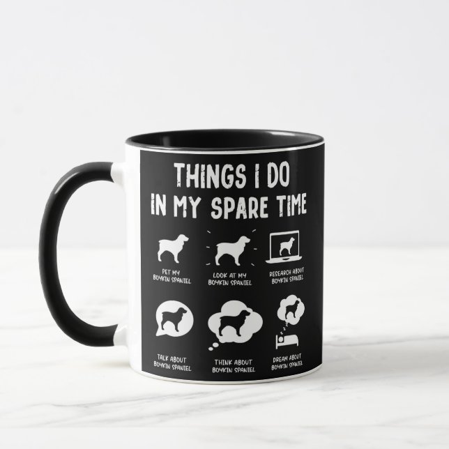 Boykin Spaniel Things Do Spare Time Funny Dog Mom Mug (Left)