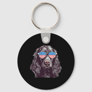 Boykin Spaniel Usa American Flag Dog Sungles 4th O Keychain