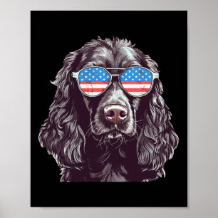 Boykin Spaniel Usa American Flag Dog Sungles 4th O Poster