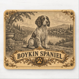 Boykin Spaniel, Vintage Heritage Dog Mouse Pad