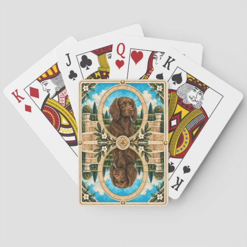 Boykin Spaniel, Vintage Watercolor Dog Art Poker Cards