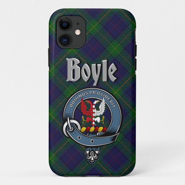 Boyle Clan Badge & Tartan Phone Case (Back)