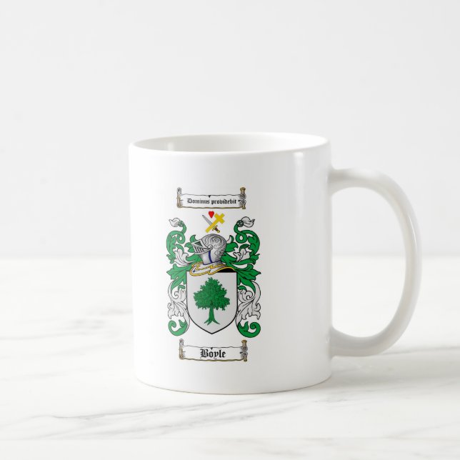 BOYLE FAMILY CREST -  BOYLE COAT OF ARMS COFFEE MUG (Right)