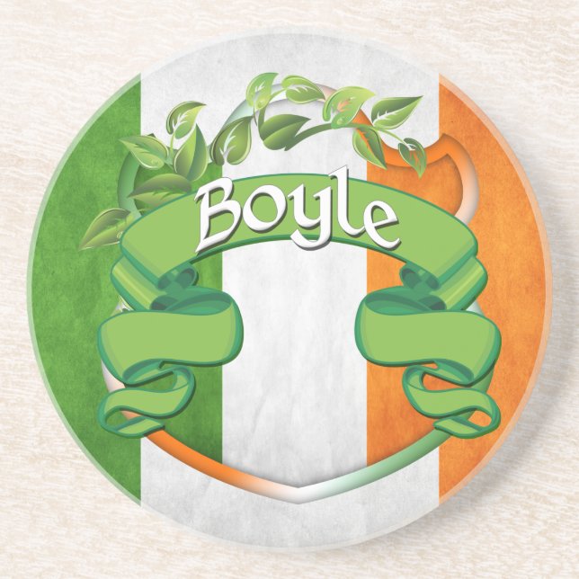 Boyle Irish Shield Drink Coaster (Front)