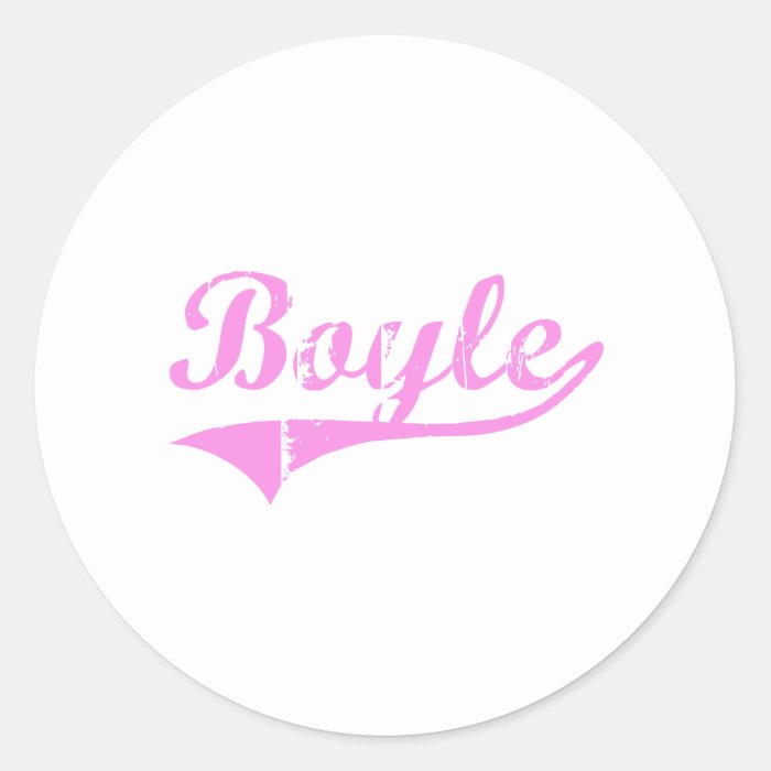 Boyle Last Name Classic Style Round Sticker