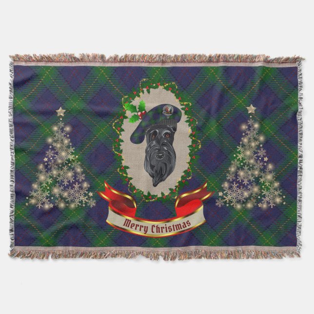 Boyle Scottie Dog Christmas Throw Blanket (Front)