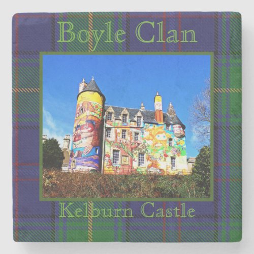 Boyle Scottish Clans Kelburn Castle Photo Tartan Stone Coaster
