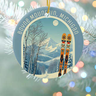 Boyne Mountain Michigan ski souvenir Ceramic Ornament