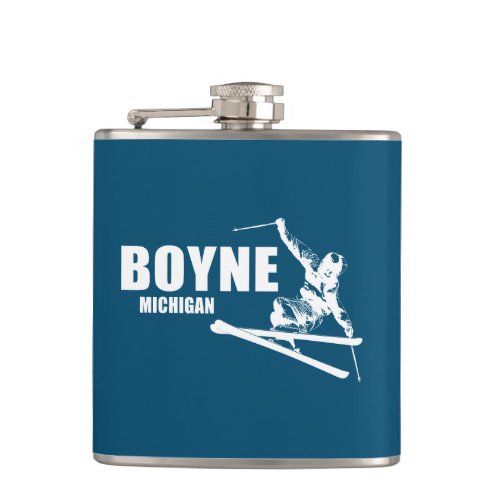 Boyne Mountain Resort Michigan Skier Flask