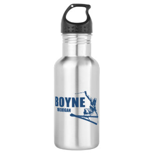 Boyne Mountain Resort Michigan Skier Stainless Steel Water Bottle