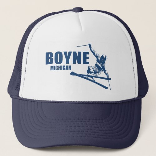 Boyne Mountain Resort Michigan Skier Trucker Hat