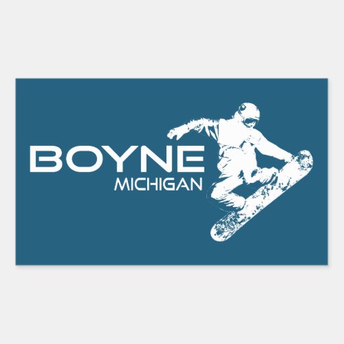 Boyne Mountain Resort Michigan Snowboarder Rectangular Sticker