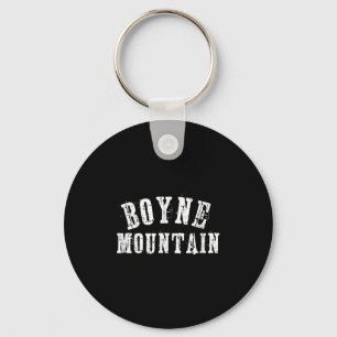 Boyne Mountain Rustic Bold Artisan Grungy Ski Skie Keychain