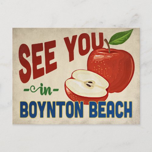 Boynton Beach Florida Apple _ Vintage Travel Postcard