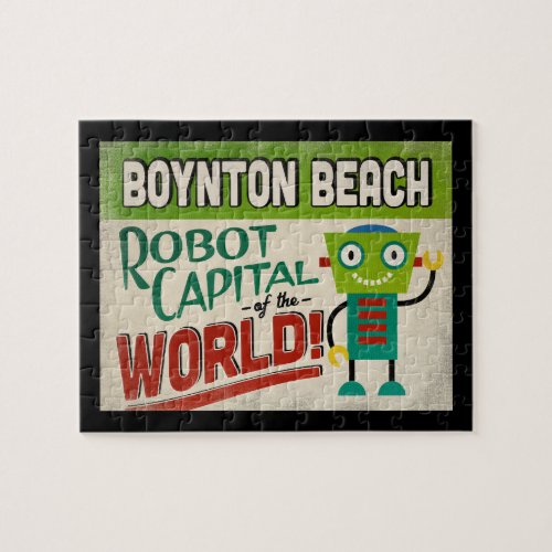 Boynton Beach Florida Robot _ Funny Vintage Jigsaw Puzzle