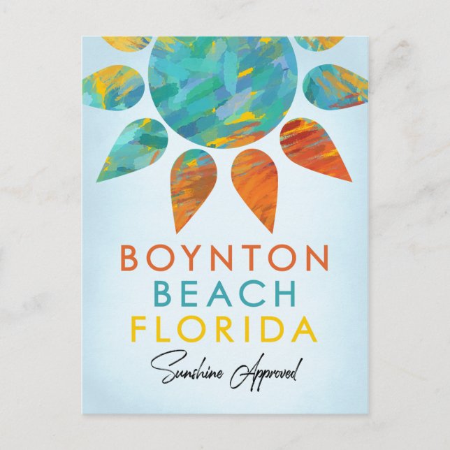 Boynton Beach Florida Sunshine Travel Postcard (Front)