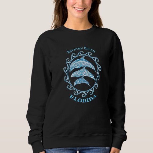 Boynton Beach Florida Tribal Dolphins Ocean Animal Sweatshirt