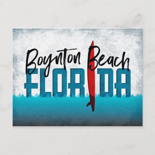 Boynton Beach Postcard Florida Surfboard