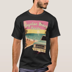 Boynton Beach Retro Beach Vacation Graphics Florid T-Shirt