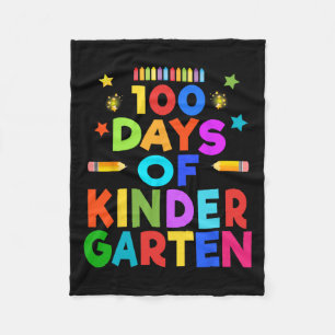 Boys 100 Days Of Kindergarten Celebration Kids Gif Fleece Blanket