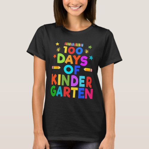 Boys 100 Days Of Kindergarten Celebration Kids Gif T_Shirt