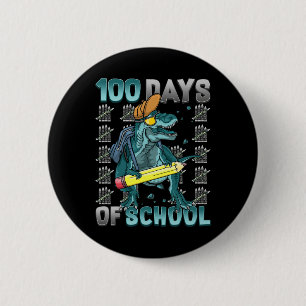 Boys 100 Days Of School Dinosaur 100 Days Smarter Button