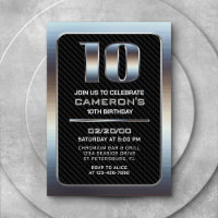 Boy's 10th Birthday Invitation