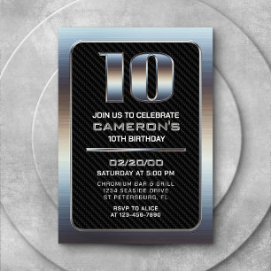 Boy's 10th Birthday Invitation