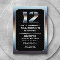 Boy's 12th Birthday Invitation