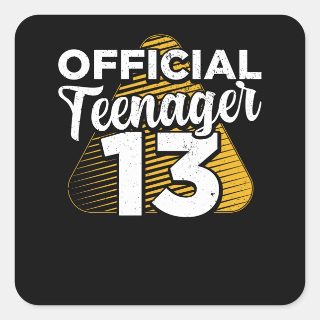 Boys 13th Birthday Official Teenager Square Sticker (Front)