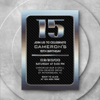 Boy's 15th Birthday Invitation