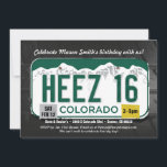Boy's 16th Birthday Colorado License Invite<br><div class="desc">Teen boys are hard to shop for aren't they? But a teenage boy turning 16 and getting his driver's license is a milestone to celebrate! There are plenty of "Sweet Sixteen" designs out there but not many designs geared towards the boys. This design sums up your birthday celebration quickly. It...</div>