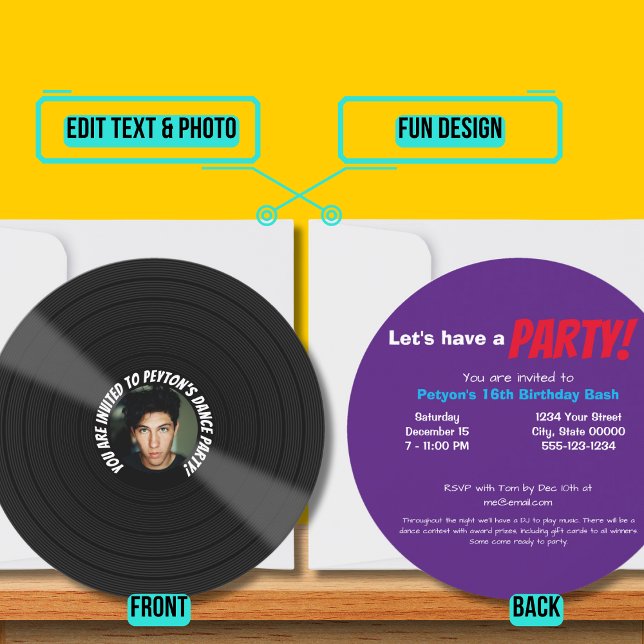 Boy's 16th Birthday Dance Party Invitation (Please enjoy our design and see the others in the collection.)