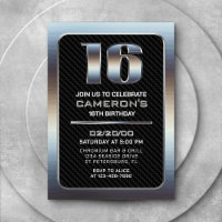 Boy's 16th Birthday Invitation