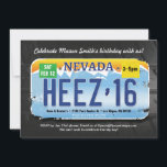 Boy's 16th Birthday Nevada License Invite<br><div class="desc">Teen boys are hard to shop for aren't they? But a teenage boy turning 16 and getting his driver's license is a milestone to celebrate! There are plenty of "Sweet Sixteen" designs out there but not many designs geared towards the boys. This design sums up your birthday celebration quickly. It...</div>