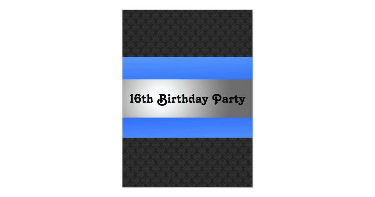 Boy's 16th Birthday Party Invite | Zazzle.com
