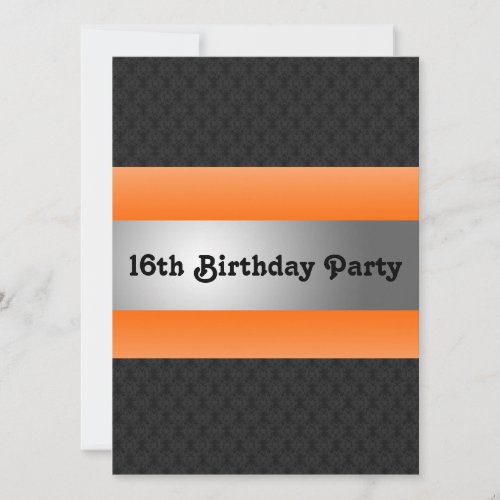 Boy's 16th Birthday Party Invite