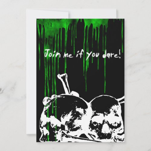 Boys 16th Birthday Party Toxic Skulls Goth Invitat