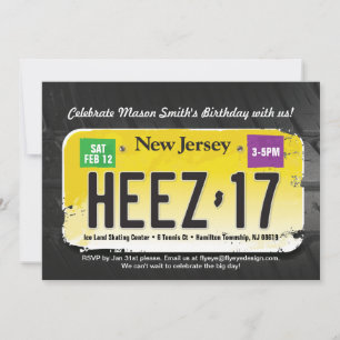 Boy's 17th Birthday New Jersey License Invitation
