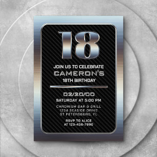 Boy's 18th Birthday Invitation