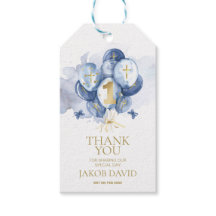 Boys 1st Birthday & Baptism Thank You Favor Tag