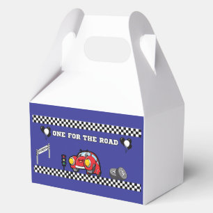 BOY'S 1ST BIRTHDAY DASHING BLUE PARTY RACE CAR  FAVOR BOXES