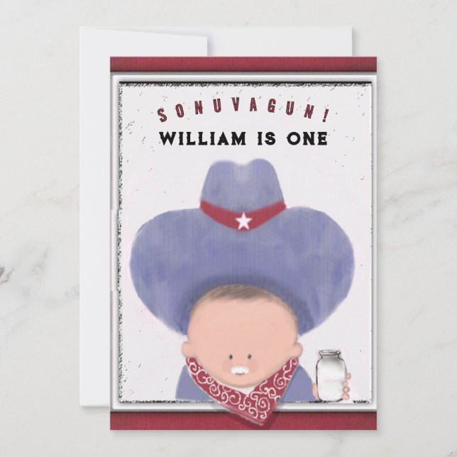 Boy's 1st Birthday Invitations (Front)