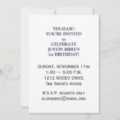 Boy's 1st Birthday Invitations (Back)