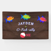 Fishing First Birthday Banner