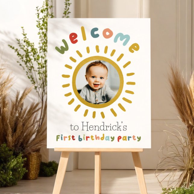 Boys 1st Trip Around Sun Birthday Welcome Sign (Creator Uploaded)