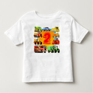 Boy's 2nd Birthday Construction Truck Toddler T-shirt